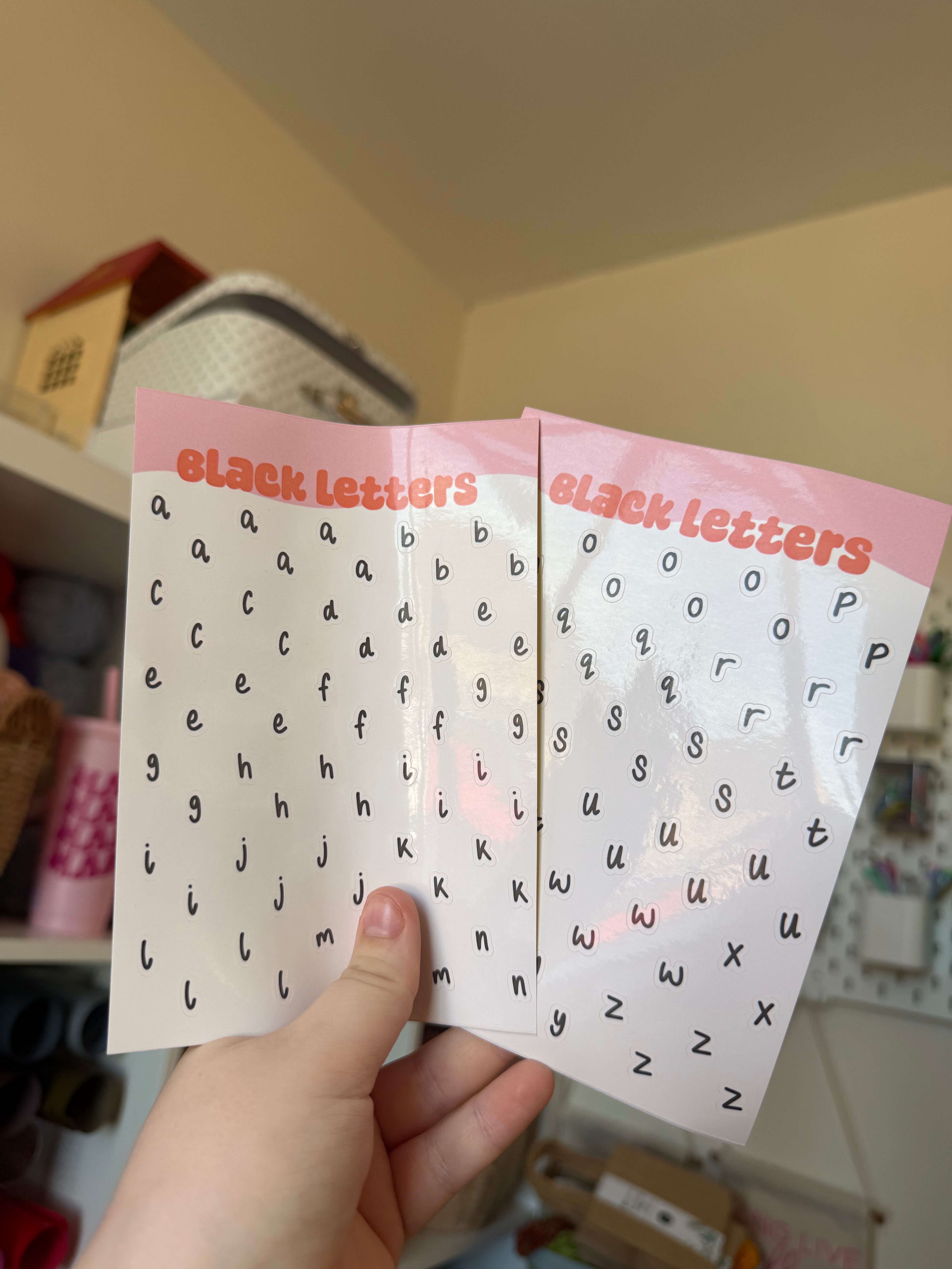 Black Letters sticker sheet