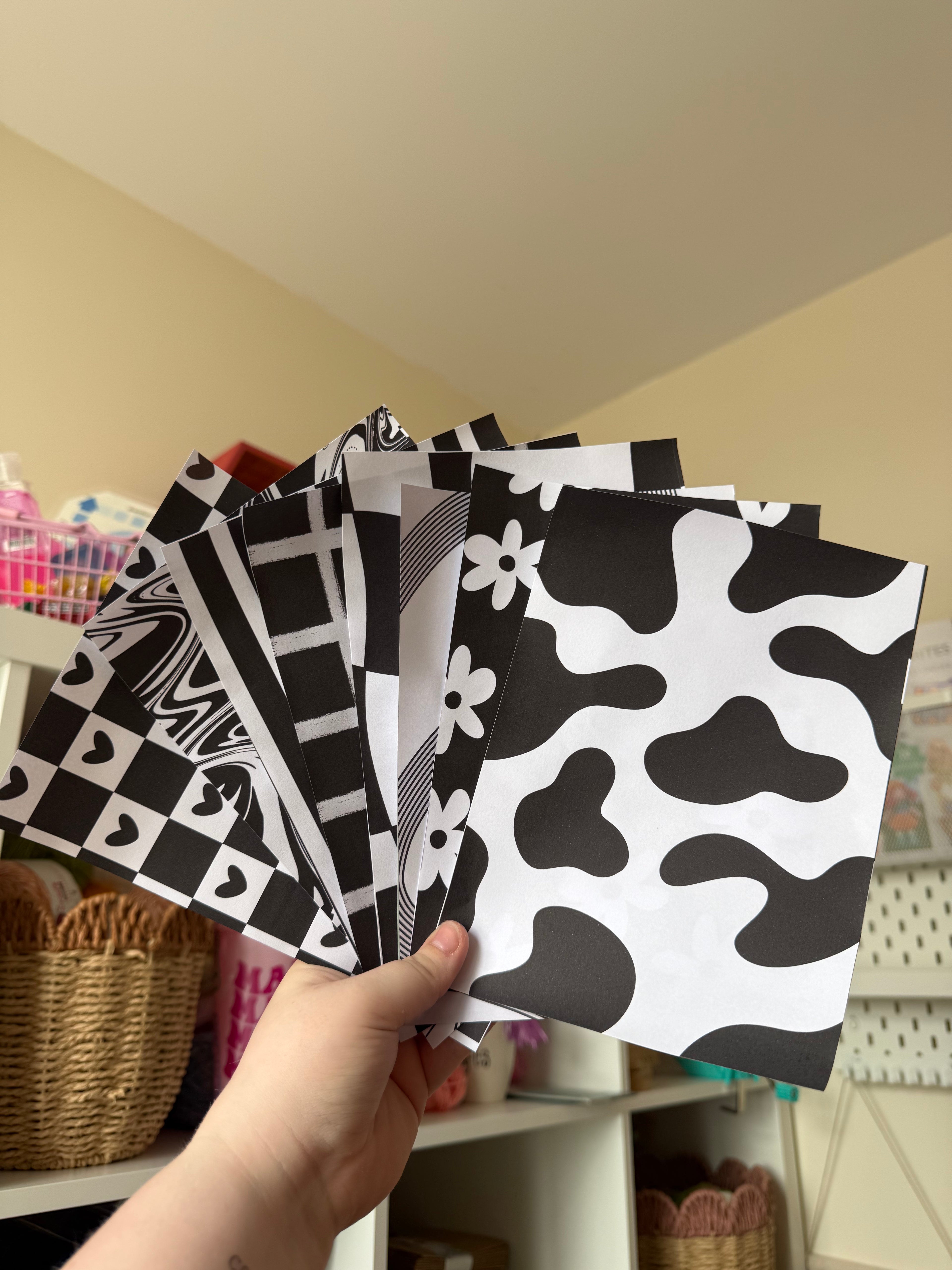 Black and white journal paper pack
