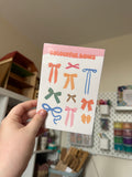 Colourful bows sticker sheet
