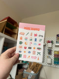 Mini icons sticker sheet