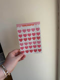 Pink Hearts Sticker Sheet