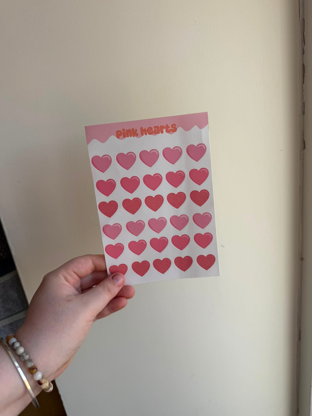 Pink Hearts Sticker Sheet